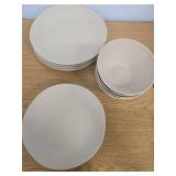 12pc Aralia Organic Coupe Dinnerware Set Beige - Threshold - Retail: $70