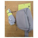 Sports Accessories Bundle - Waist Pack, Compression Sleeve, Cap, Smartphone Waist Bag, and Grip Socks