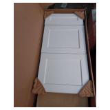 Designer Series Melvern 15 in. W x 24 in. D x 34.5 in. H Assembled Shaker 3-Drawer Base Cabinet in white - Retail: $400