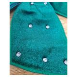 Green Velvet Christmas Bow, 6PCS Small Christmas Ribbon