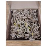 8 Pcs Khaki/Gold Velvet Christmas Bows