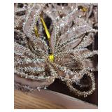 8 Pcs Khaki/Gold Velvet Christmas Bows