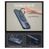 HCXLYP Magnetic Stand Case for iPhone 14 Pro [with 2 Tempered Glass Film] [360° Rotation Magnetic Stand] [Compatible with Magsafe] Military-Grade Drop Protection Case, Blue