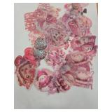 Pink Christmas Holiday Decoration Stickers-5 Packs