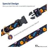 2 Count of Raisingwell Cotton Dog Collar Purple Flower Pattern Small to Medium Breed Dogs (S)