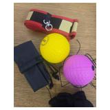 Boxing Reflex Ball for Kids, 2 Levels Boxing Ball with 2 Adjustable Headbands and 1 Pair Gloves