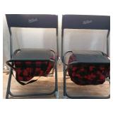 Pack of 2, Buffalo Check Outdoor Foldable Chair with Cooler Red/Black - Woolrich x Target - Retail: $80