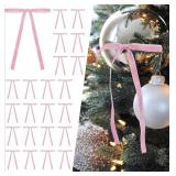 Velvet Christmas Bows 23.6x11.8 Inch Large Rustic Wreath Bows Christmas Tree Door Staircase Bow Ribbon Decor Indoor Outdoor Xmas Decoration (Pink-8pcs)