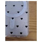 BlHMCASE for iPhone 13 Mini Case, Compatible with MagSafe, Cute Black Love Heart Star Magnetic Phone Case, Clear Soft Slim Fit Shockproof Protective Cover for Women