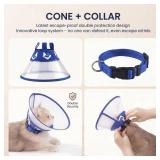 5 Count Cone Recovery Collar, Adjustable Elizabethan Collar for Cats