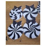 6 Pcs Christmas Black and White Table Decorations