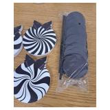 6 Pcs Christmas Black and White Table Decorations