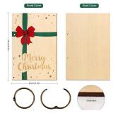 2 Count of Wooden Christmas Card Keeper Binder 6.3 x 9.5