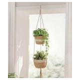Leaf&lull Macrame Plant Hanger 2-Tier Plant Hanger