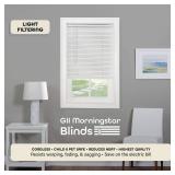 Cordless Light Filtering Mini Blind - 34 Inch Width, 48 Inch Length, 1" Slat Size - Pearl White - Cordless GII Morningstar Horizontal Windows Blinds for Interior by Achim Home Decor