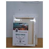 GenCrafts Assorted Stretched Canvas (8 Pack)  Rectangular for Acrylic  Oil  Other Wet or Dry Medium - Artist Grade
