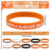 200 Pcs Leukemia Awareness Bracelets- Orange