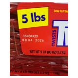 Twizzlers Twists Strawberry Flavored Licorice Style Low Fat Candy  Tub 5 lb 2 Pack (Best by April 2026)