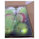 18 Pcs 2.4 Inch Christmas Ball Ornaments with Fuzzy Hair