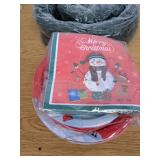 5 Ft Christmas Garland and 150 PC Plate and Napkin Set Bundle