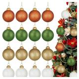 16 Piece Christmas Ornament and Red Green Christmas Bow Bundle
