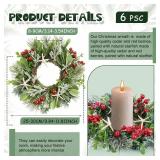 6 Pcs Natural Starfish Mini Christmas Cabinet Wreathes