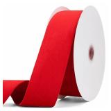 Pieaary Red Velvet Ribbon 2 Inch x 20Yd,Double Faced Premium Velvet Ribbon