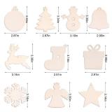 100Pcs Wood Slices, 3.5" Wooden Christmas Shapes-Unfinished