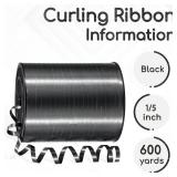 600 Yards Black Curling Ribbon for Gift Wrapping, 1/5 Inch Black
