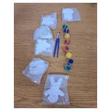 Christmas Ceramic Painting Kit for Kids - 6 Ceramic Figures, 2 Paint Sets, and 2 Brushes- 2 Pack