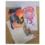 Halloween Bundle Set, Ghost Towel, Ghost Light-Up Flag, and Vampire Fangs Decor