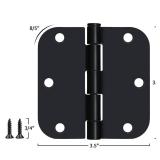 Egofine Door Hinges 12 Pack, 3.5" x 3.5" Interior Hinges With 5/8" Radius Corners, Matte Black