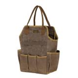 Canvas Garden Tool Bag, Grey, 9.5 x 6 x 15.5 In