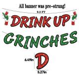 3 Count of Vintend Pre-Strung Drink Up Grinches Banner