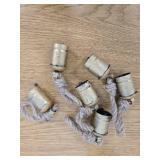 Suncalla 6 Pcs Rustic Gold Bells with 6 Pcs Red Velvet Bows