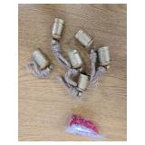 Suncalla 6 Pcs Rustic Gold Bells with 6 Pcs Red Velvet Bows