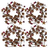 4 Pcs Christmas Jingle Bells Candle Rings