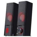 PC GAMER SET, Gamer Socks 2 Pairs and  Redragon GS550 PC Gaming Speakers, 2.0 Channel Desktop Computer Sound Bar with Compact Maneuverable Size, Headphone Jack, Quality Bass & Decent Red Backlit, USB 