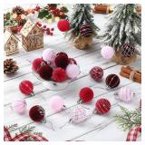 2 Sets of Namalu Lavender 24 Pcs 1.57 Inches Velvet Ornaments