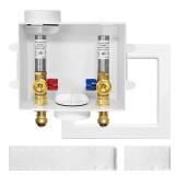 Washing Machine Outlet Box (Laundry), Niikappu 1/2 Inch Push-Fit Inlet x 3/4 Inch MHT Outlet Connection, Center Drain/Side Drain, with Stainless Steel Water Hammer Arrestor(WM010)