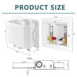 Washing Machine Outlet Box (Laundry), Niikappu 1/2 Inch Push-Fit Inlet x 3/4 Inch MHT Outlet Connection, Center Drain/Side Drain, with Stainless Steel Water Hammer Arrestor(WM010)