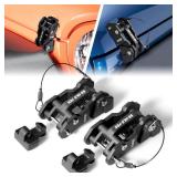 Hood Latches Aluminum Hood Catch Replacement for Jeep Wrangler JK/JKU 2007-2017, JL/JLU 2018+ & Jeep Gladiator 2020+ with Painted, Patented Design (Black,1 Pair) - Retail: $50