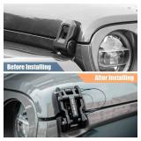 Hood Latches Aluminum Hood Catch Replacement for Jeep Wrangler JK/JKU 2007-2017, JL/JLU 2018+ & Jeep Gladiator 2020+ with Painted, Patented Design (Black,1 Pair) - Retail: $50