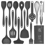 Silicone Cooking Utensils Set - 446°F Heat Resistant Kitchen Utensils