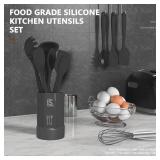 Silicone Cooking Utensils Set - 446°F Heat Resistant Kitchen Utensils