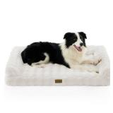 Faux Rabbit Fur Orthopedic Dog Bed, Large, Beige XL 42x30x7 inch