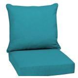 Arden Outdoor Deep Seat Cushion Set, 24 in x 24 in, Weather-Proof, Rain-Proof, Fade Resistant Patio Cushion for Chair, Sofa, and Couch Lake Blue Leala - Retail: $50