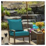 Arden Outdoor Deep Seat Cushion Set, 24 in x 24 in, Weather-Proof, Rain-Proof, Fade Resistant Patio Cushion for Chair, Sofa, and Couch Lake Blue Leala - Retail: $50
