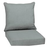 Arden Outdoor Deep Seat Cushion Set, 24 in x 24 in, Weather-Proof, Rain-Proof, Fade Resistant Patio Cushion for Chair, Sofa, and Couch Stone Grey Leala - Retail: $50