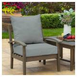 Arden Outdoor Deep Seat Cushion Set, 24 in x 24 in, Weather-Proof, Rain-Proof, Fade Resistant Patio Cushion for Chair, Sofa, and Couch Stone Grey Leala - Retail: $50